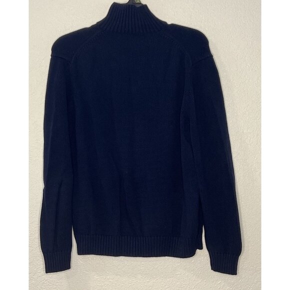 Men’s J.Crew Full Zip Sweater Sz XL Navy Blue 81686 100% Cotton Zips Up Or Down - Picture 6 of 9